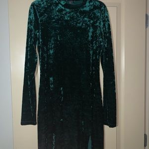 Green winter maxi dress